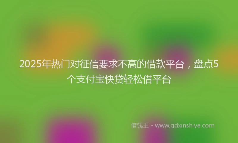 2025年热门对征信要求不高的借款平台，盘点5个支付宝快贷轻松借平台