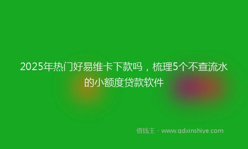 2025年热门好易维卡下款吗，梳理5个不查流水的小额度贷款软件