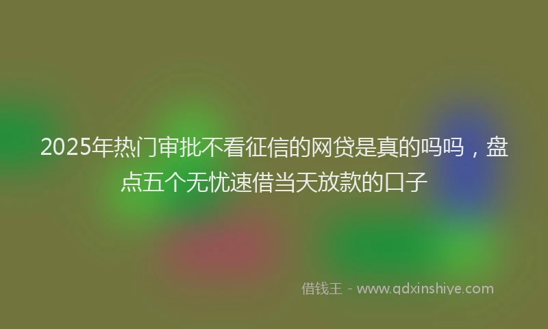 2025年热门审批不看征信的网贷是真的吗吗，盘点五个无忧速借当天放款的口子