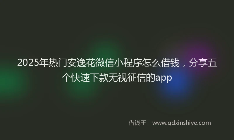 2025年热门安逸花微信小程序怎么借钱，分享五个快速下款无视征信的app