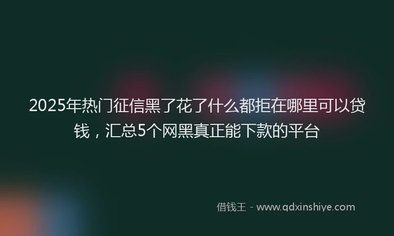 2025年热门征信黑了花了什么都拒在哪里可以贷钱，汇总5个网黑真正能下款的平台