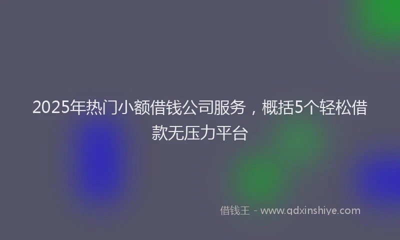 2025年热门小额借钱公司服务，概括5个轻松借款无压力平台