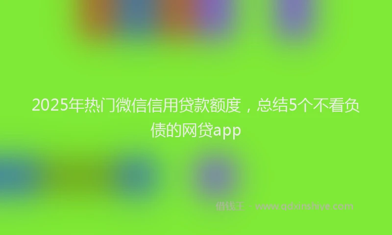 2025年热门微信信用贷款额度，总结5个不看负债的网贷app