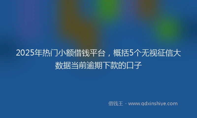 2025年热门小额借钱平台，概括5个无视征信大数据当前逾期下款的口子