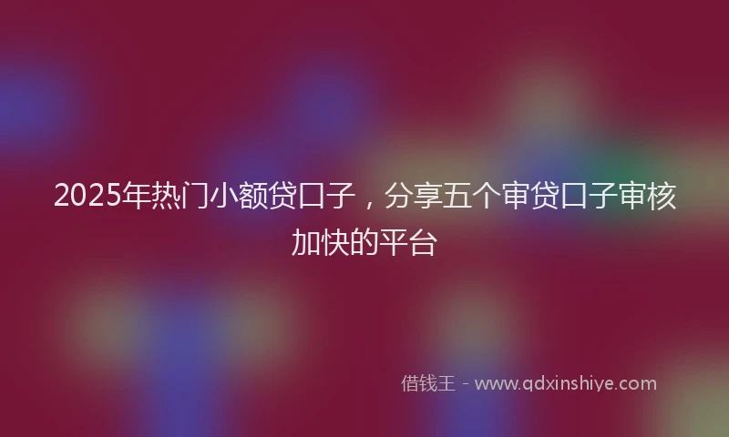 2025年热门小额贷口子，分享五个审贷口子审核加快的平台