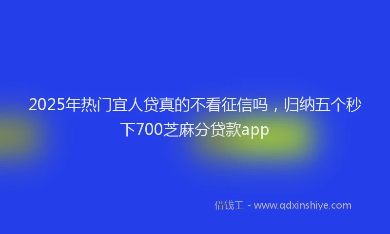 2025年热门宜人贷真的不看征信吗，归纳五个秒下700芝麻分贷款app