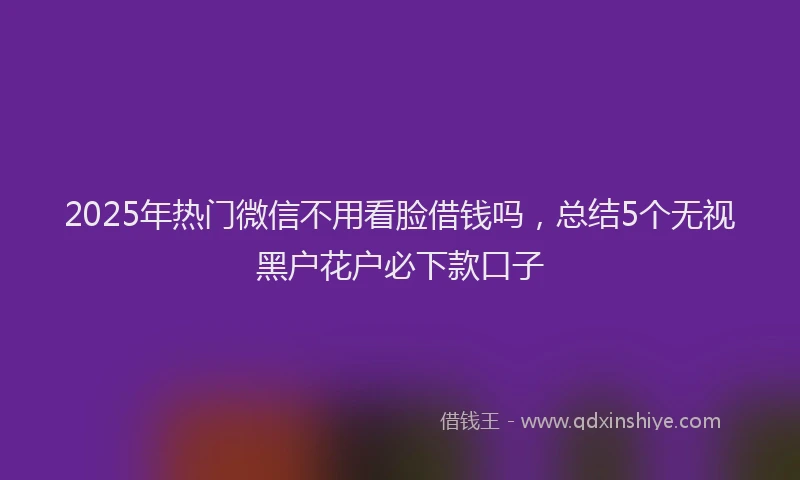 2025年热门微信不用看脸借钱吗，总结5个无视黑户花户必下款口子