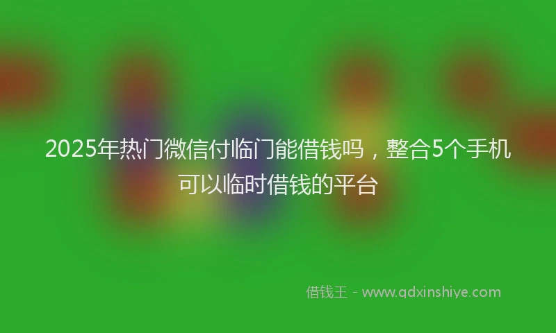 2025年热门微信付临门能借钱吗，整合5个手机可以临时借钱的平台