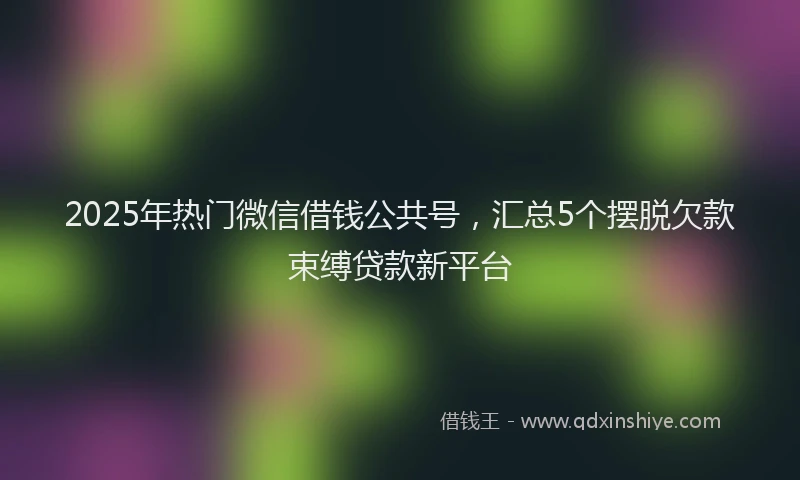 2025年热门微信借钱公共号，汇总5个摆脱欠款束缚贷款新平台