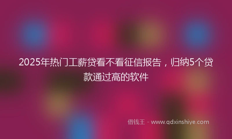 2025年热门工薪贷看不看征信报告，归纳5个贷款通过高的软件