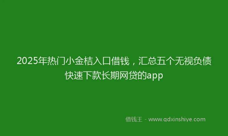 2025年热门小金桔入口借钱，汇总五个无视负债快速下款长期网贷的app