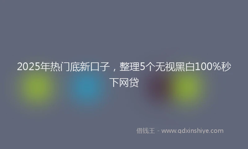 2025年热门底新口子，整理5个无视黑白100%秒下网贷