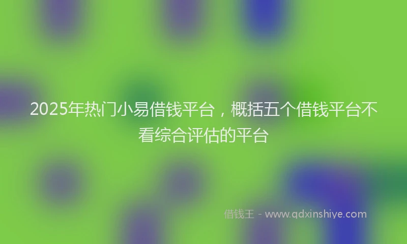 2025年热门小易借钱平台，概括五个借钱平台不看综合评估的平台