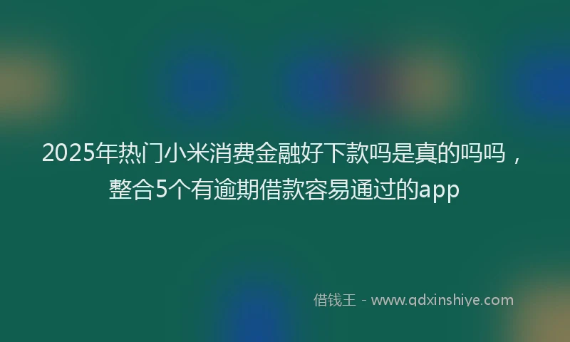 2025年热门小米消费金融好下款吗是真的吗吗，整合5个有逾期借款容易通过的app