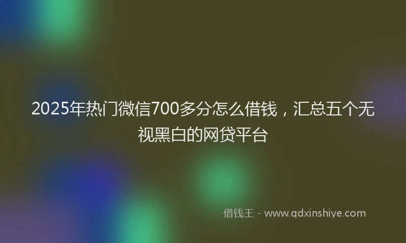 2025年热门微信700多分怎么借钱，汇总五个无视黑白的网贷平台