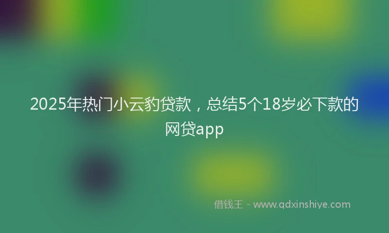 2025年热门小云豹贷款，总结5个18岁必下款的网贷app