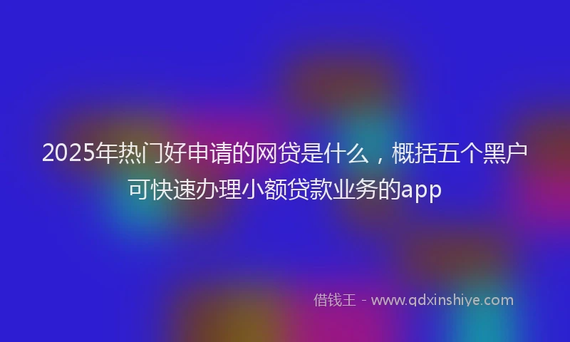 2025年热门好申请的网贷是什么，概括五个黑户可快速办理小额贷款业务的app