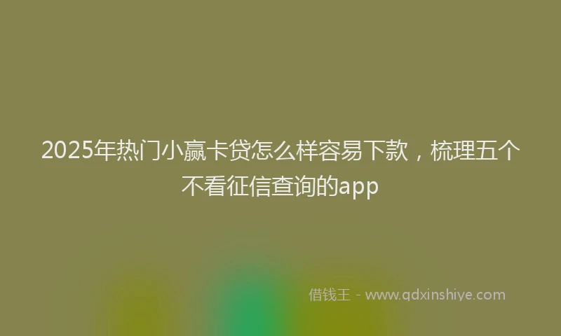 2025年热门小赢卡贷怎么样容易下款，梳理五个不看征信查询的app