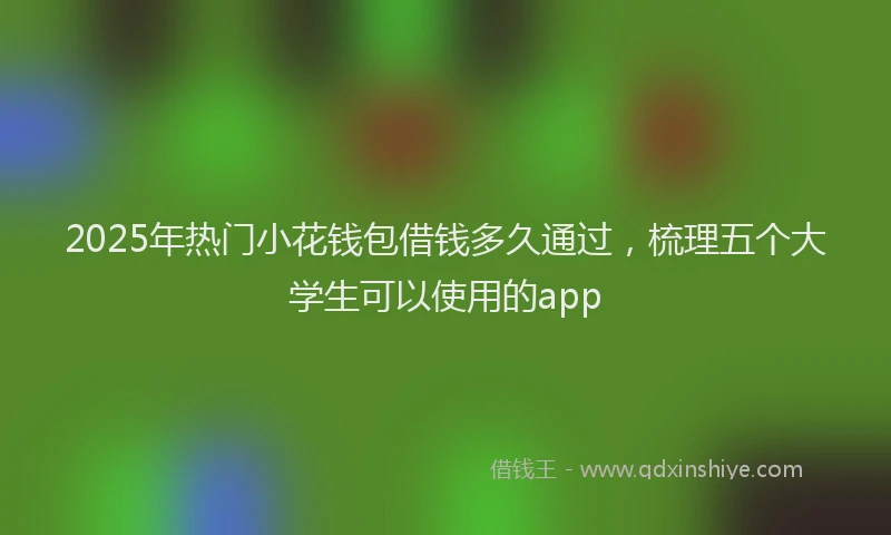 2025年热门小花钱包借钱多久通过，梳理五个大学生可以使用的app