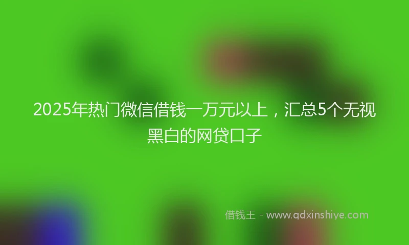 2025年热门微信借钱一万元以上，汇总5个无视黑白的网贷口子