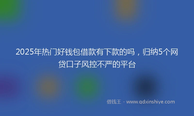 2025年热门好钱包借款有下款的吗，归纳5个网贷口子风控不严的平台