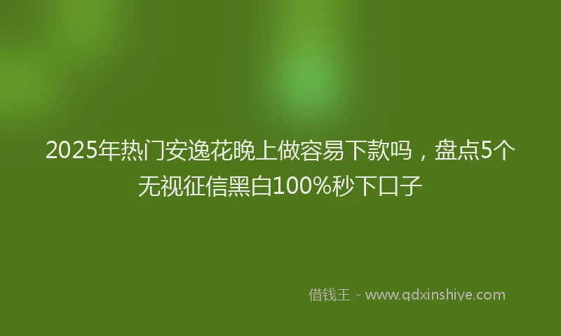 2025年热门安逸花晚上做容易下款吗，盘点5个无视征信黑白100%秒下口子