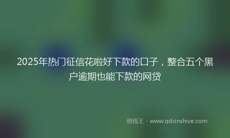2025年热门征信花啦好下款的口子，整合五个黑户逾期也能下款的网贷