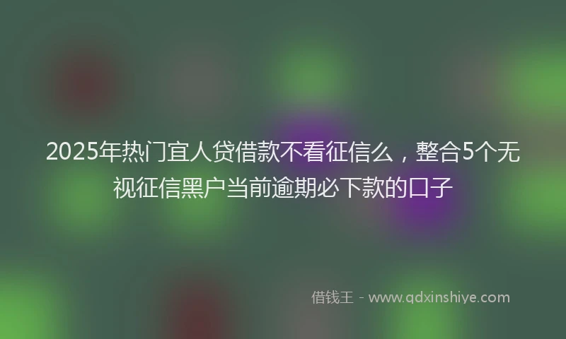 2025年热门宜人贷借款不看征信么，整合5个无视征信黑户当前逾期必下款的口子