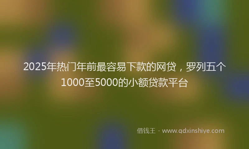 2025年热门年前最容易下款的网贷，罗列五个1000至5000的小额贷款平台
