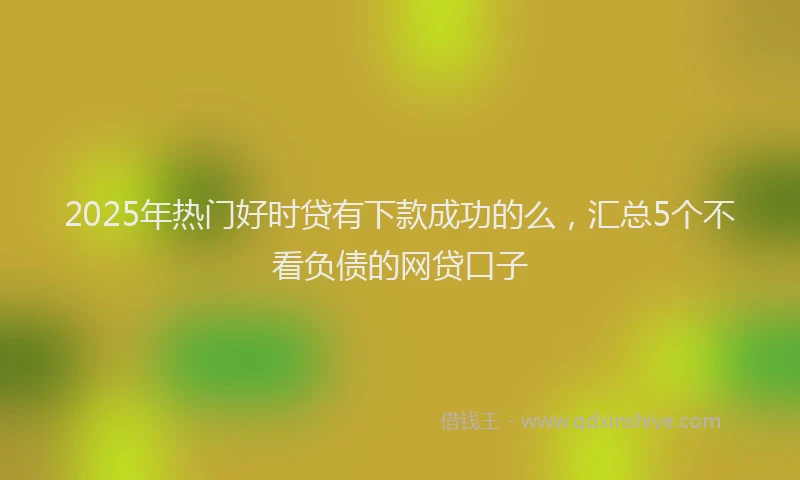 2025年热门好时贷有下款成功的么，汇总5个不看负债的网贷口子