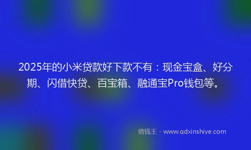 2025年的小米贷款好下款不有：现金宝盒、好分期、闪借快贷、百宝箱、融通宝Pro钱包等。