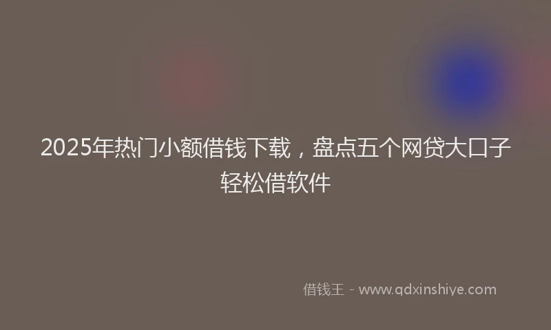 2025年热门小额借钱下载，盘点五个网贷大口子轻松借软件