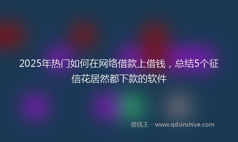 2025年热门如何在网络借款上借钱，总结5个征信花居然都下款的软件
