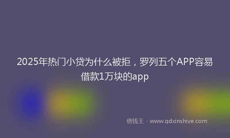 2025年热门小贷为什么被拒，罗列五个APP容易借款1万块的app