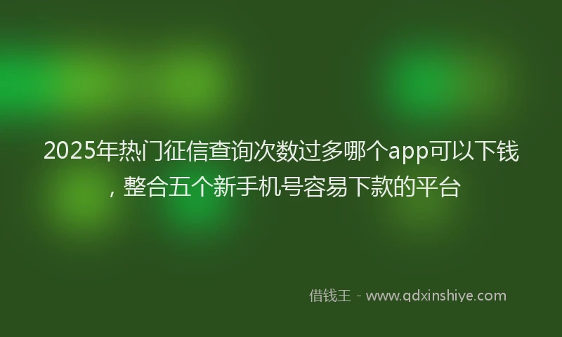 2025年热门征信查询次数过多哪个app可以下钱，整合五个新手机号容易下款的平台