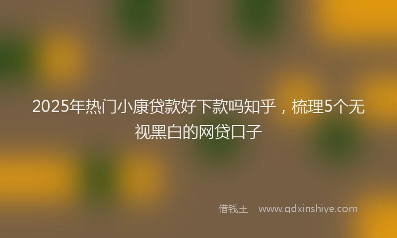 2025年热门小康贷款好下款吗知乎，梳理5个无视黑白的网贷口子