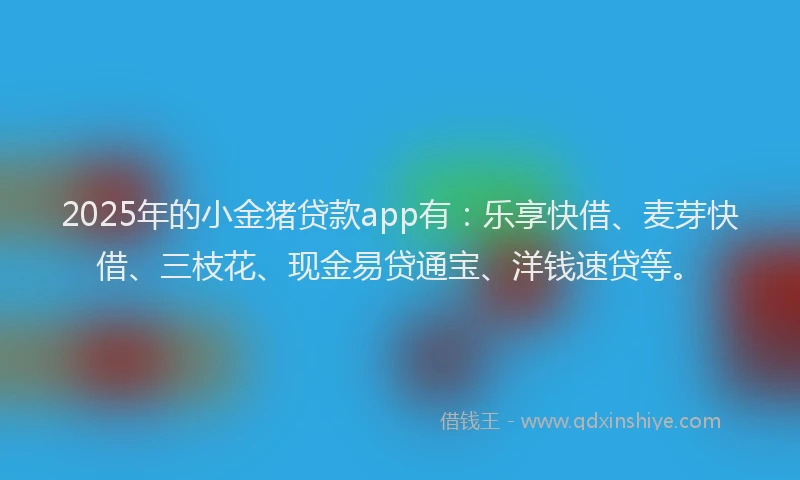 2025年的小金猪贷款app有：乐享快借、麦芽快借、三枝花、现金易贷通宝、洋钱速贷等。
