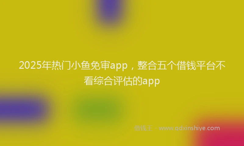 2025年热门小鱼免审app，整合五个借钱平台不看综合评估的app