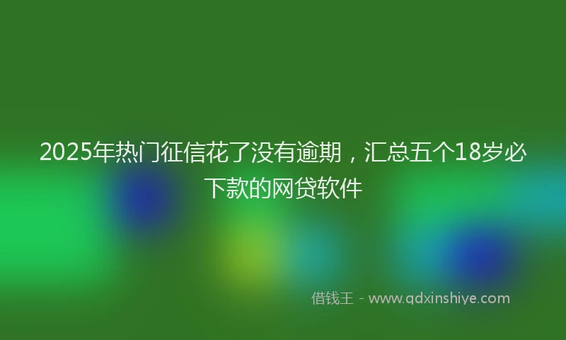 2025年热门征信花了没有逾期，汇总五个18岁必下款的网贷软件