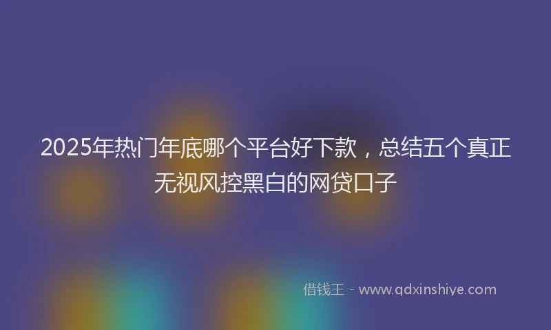 2025年热门年底哪个平台好下款，总结五个真正无视风控黑白的网贷口子
