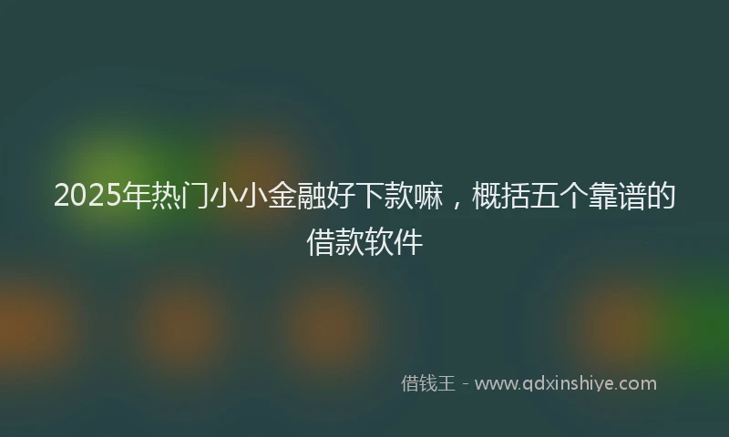 2025年热门小小金融好下款嘛，概括五个靠谱的借款软件