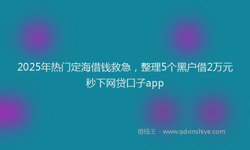 2025年热门定海借钱救急，整理5个黑户借2万元秒下网贷口子app