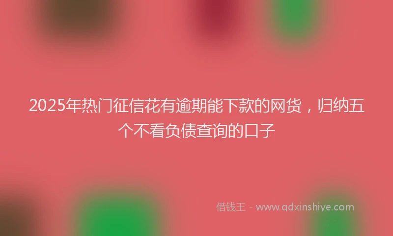 2025年热门征信花有逾期能下款的网货，归纳五个不看负债查询的口子