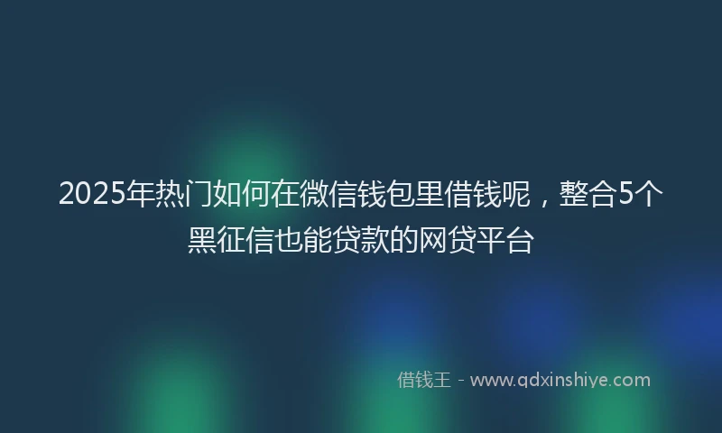 2025年热门如何在微信钱包里借钱呢，整合5个黑征信也能贷款的网贷平台