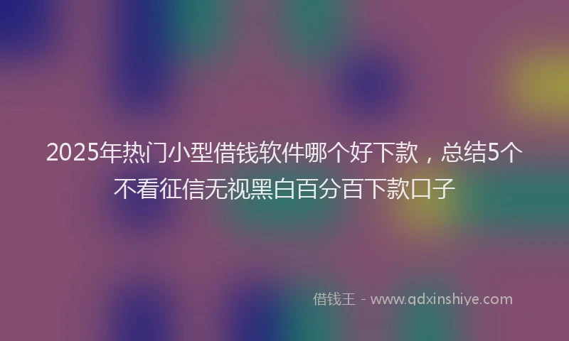 2025年热门小型借钱软件哪个好下款，总结5个不看征信无视黑白百分百下款口子