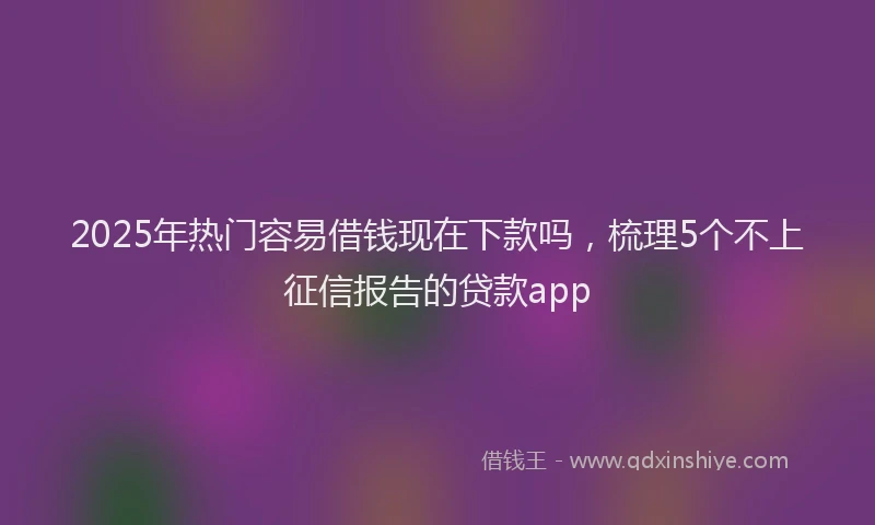 2025年热门容易借钱现在下款吗，梳理5个不上征信报告的贷款app