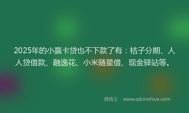 2025年的小赢卡贷也不下款了有：桔子分期、人人贷借款、融逸花、小米随星借、现金驿站等。
