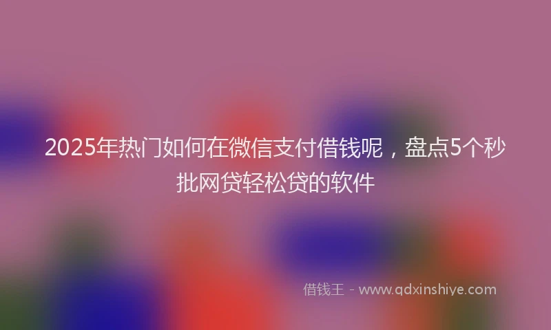2025年热门如何在微信支付借钱呢，盘点5个秒批网贷轻松贷的软件