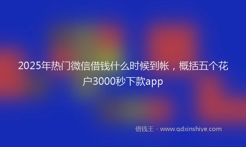 2025年热门微信借钱什么时候到帐，概括五个花户3000秒下款app