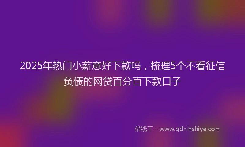 2025年热门小薪意好下款吗，梳理5个不看征信负债的网贷百分百下款口子